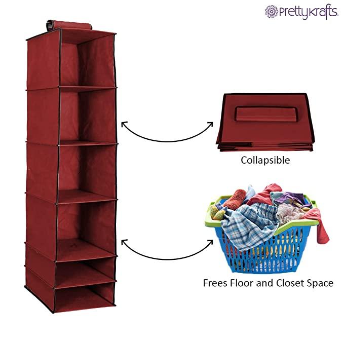 SpaceSmart™ Hanging Closet Organizer – 6 Tier Foldable Storage Shelves