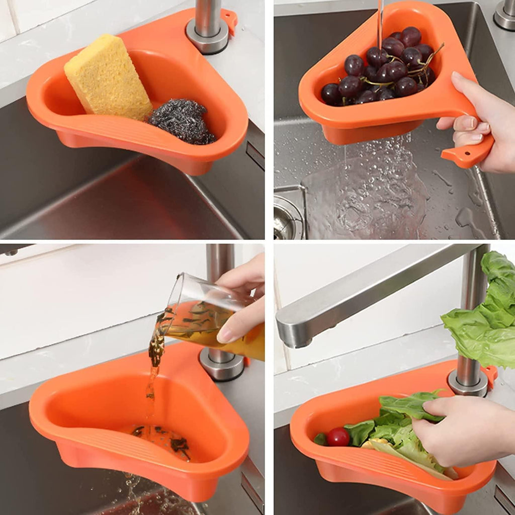SinkEase™ Organizer Set – Multipurpose Plastic Corner Basket for Kitchen Sink (Pack of 2)