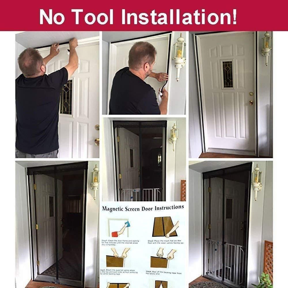 BugEase™ Magnetic Mesh Door Net – Foldable, Hands-Free Curtain for Insect Protection