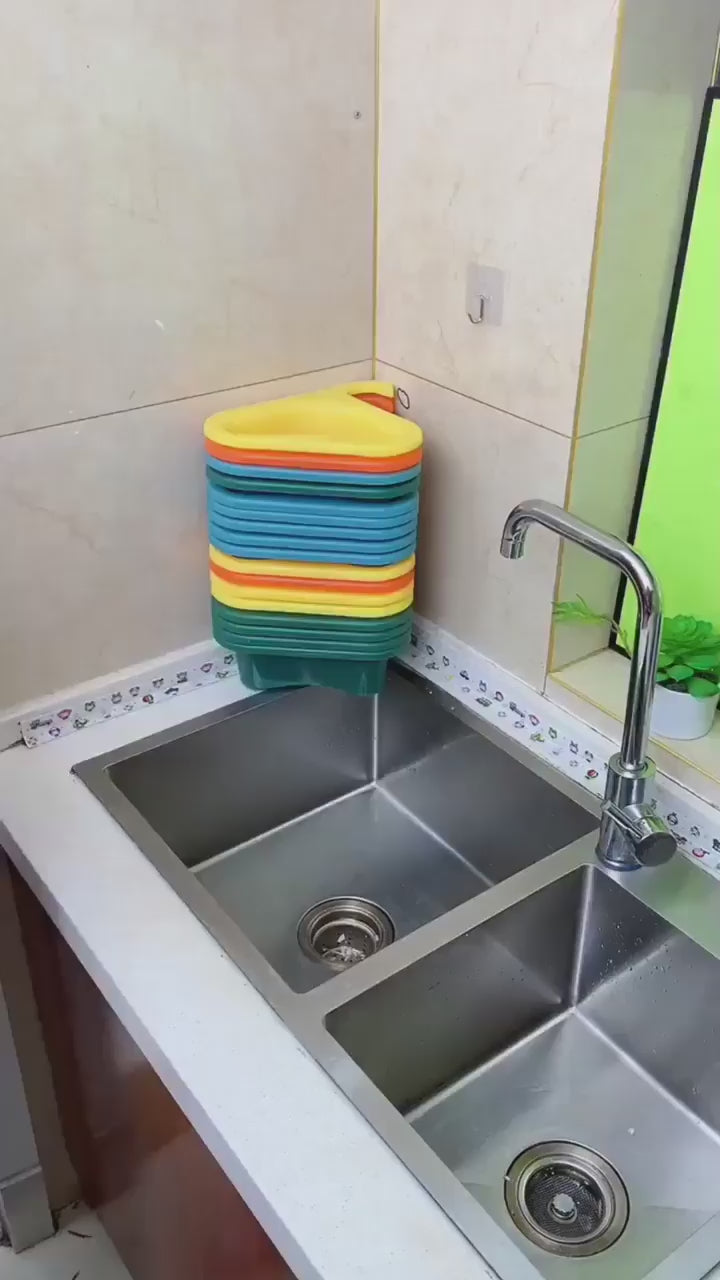 SinkEase™ Organizer Set – Multipurpose Plastic Corner Basket for Kitchen Sink (Pack of 2)